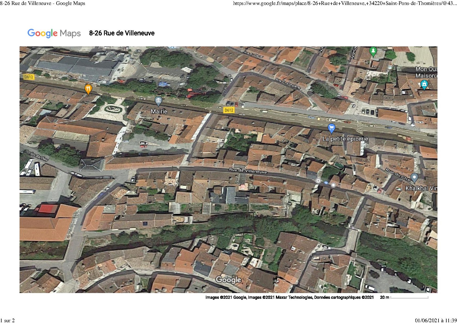 Google Maps Les deux batiments à Saint Pons